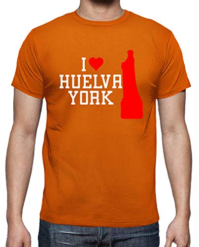 latostadora - Camiseta Huelva York Chico para Hombre Naranja S