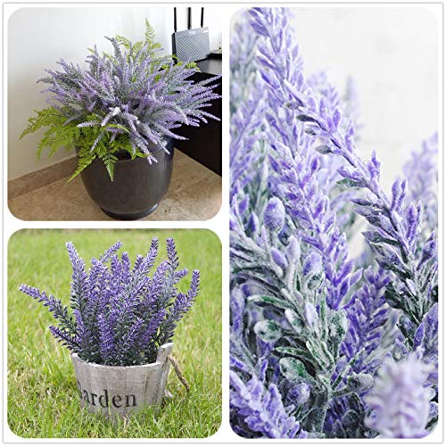 Lavanda Artificial Flores Falsas Hogar de la Oficina Decoración Cocina Balcón Dormitorio 4pcs