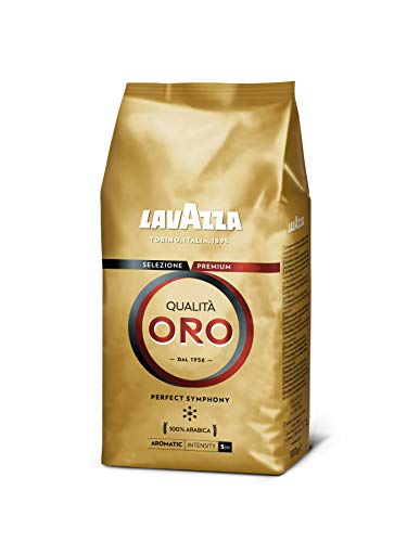 Lavazza Café en Grano Espresso Qualità Oro, 100% Arábica, Paquete de 1 Kg