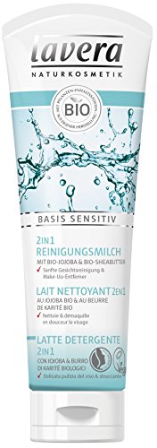 Lavera Leche Limpiadora 2 en 1 con Jojoba y Karité Bio - Latte Detergente 2 en 1 - vegano - cosméticos naturales 100% certificados - cuidado de la piel - 4 Recipientes de 125 ml