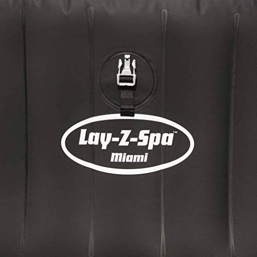 Lay-Z-Spa Jacuzzi SPA Hinchable Redondo Miami 669 L Acampada Camping Caravana Senderismo Descanso Vacaciones Jardín Terraza Piscina