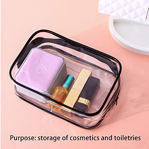 Lazz1on Bolsa Portátil de Maquillaje 5 Piezas Bolsa de Aseo Transparente PVC Cosméticos Impermeable Avion Unisexo Neceseres de Viaje para Vacación Baño y Almacenamiento