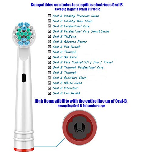 LAZZARU Recambios para Oral B - Pack 8 Cabezales Cross Action + Regalo Hilo Dental Floss 30 Uds - Repuestos Compatibles Cepillo Eléctrico - Blanqueante Limpieza Diente por Diente