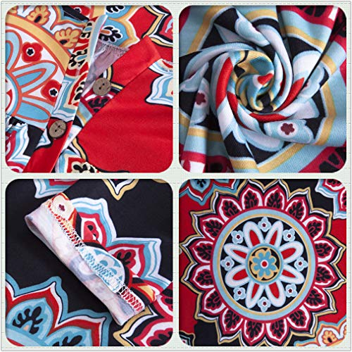 Lazzon Camisas Manga Larga Mujer Blusa Casual Suelto Túnico Botones Talla Tops Grande Otoño Invierno