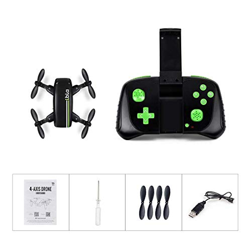 LBLA 1 RC Mini Drone Plegable Regalo para Niños/Adultos, Giroscopio de 6 Ejes con Control Remoto de Altitud Cuadricóptero HD WiFi Cámara FPV 2.4 GHz, 8 Minutos Tiempo de Vuelo, Negro