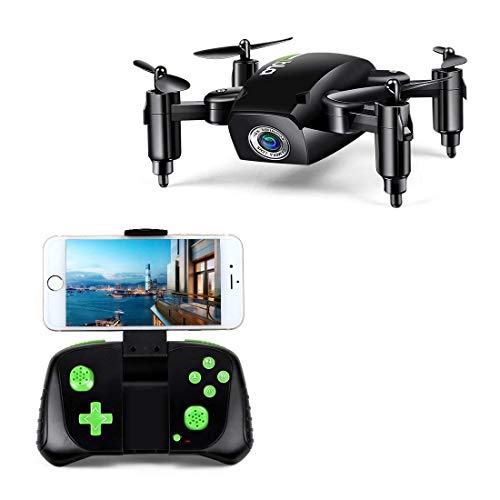 LBLA 1 RC Mini Drone Plegable Regalo para Niños/Adultos, Giroscopio de 6 Ejes con Control Remoto de Altitud Cuadricóptero HD WiFi Cámara FPV 2.4 GHz, 8 Minutos Tiempo de Vuelo, Negro