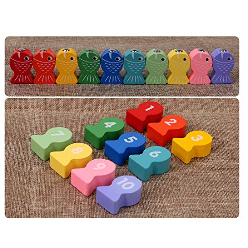 LBLA Niños Puzzle de Bloques de Madera Montessori Tablero de Conteo de Números de Apilamiento de Clasificación Matemática Aprendizaje de Juguetes