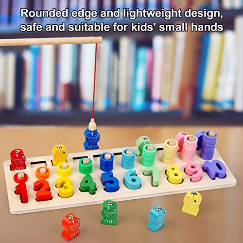 LBLA Niños Puzzle de Bloques de Madera Montessori Tablero de Conteo de Números de Apilamiento de Clasificación Matemática Aprendizaje de Juguetes