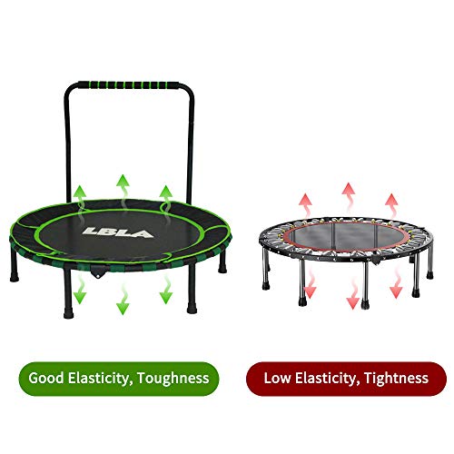 LBLA Trampolín para niños, mini trampolín de 92 cm, trampolín para interiores y exteriores con asa y cubierta protectora, Trampolín plegable seguro y duradero