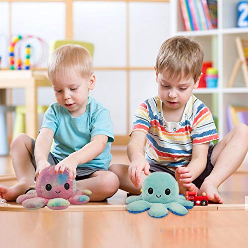 L&C Cute Octopus Plush Toys Octopus Doll Flip De Doble Cara Octopus Plush Toy Octopus Marine Life Toys Regalo para Niños K