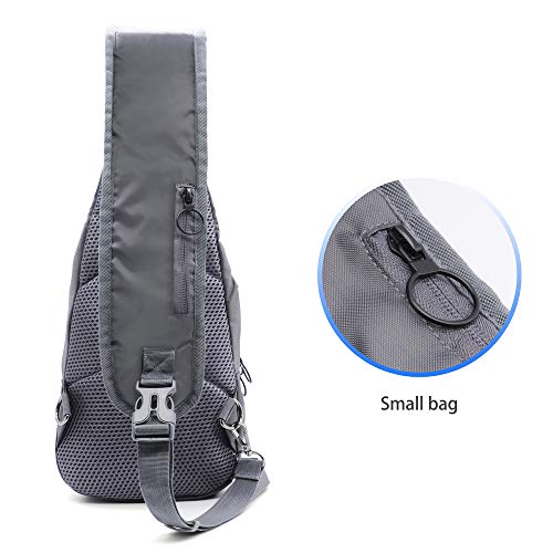 LC Prime Bolsa de Hombro Mochila Pecho,RFID Riñonera Bolso Pecho Hombre Mochilas Ligeras Bolsas de Deporte Gymnasia Bandolera Bolsa para Ciclismo Senderismo Escuela Viajar,Azul,Versión Mejora