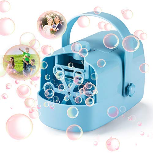LDB Máquina de Burbujas,Máquina Automática de Burbujas para Niños Pompas de Jabón Juguetes Regalos Niños Niñas Fiesta Infantil Escenario Bodas al Aire Libre en Interiores
