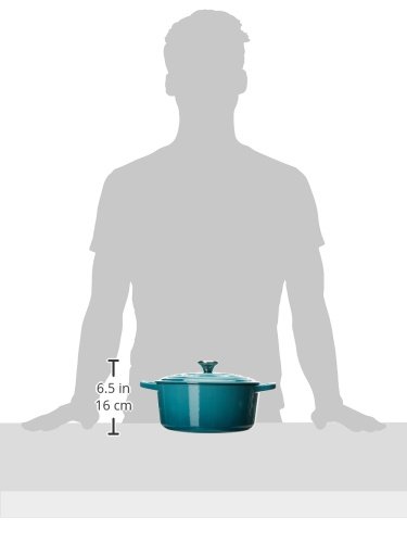 Le Creuset Cocotte Evolution de hierro fundido con tapa, Ø 28 cm, Redonda, Todas las fuentes de calor incl. inducción, 6.7 l, Azul Caribe