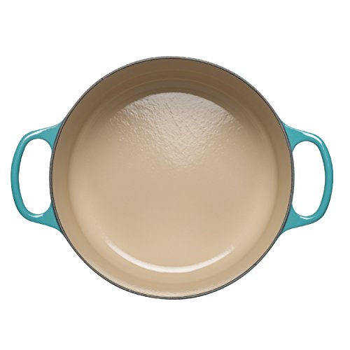 Le Creuset Cocotte Evolution de hierro fundido con tapa, Ø 28 cm, Redonda, Todas las fuentes de calor incl. inducción, 6.7 l, Azul Caribe