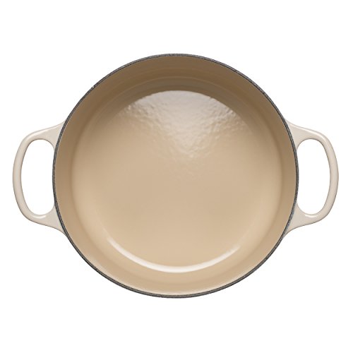 Le Creuset Evolution Cocotte con Tapa, Redonda, Todas Las Fuentes de Calor Incl. inducción, 4,2 l, Hierro Fundido, Crema, 24 cm