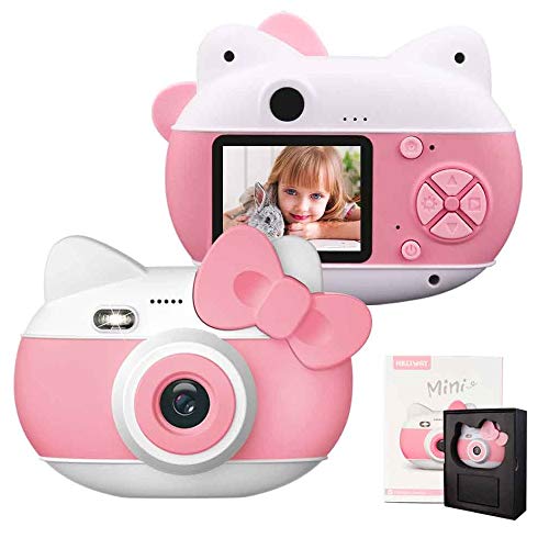 le-idea Cámara para niños Cámara de Fotos Digital 12MP Recargable Cámara 1080P HD Video cámaras para Niños Niñas con Zoom Digital 4X, 2" IPS, os Regalos Cumplea, Navidad (Rosa)