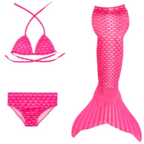 Le SSara 2018 Girls Colorful Mermaid Pattern Traje de baño 3 Piezas Bikini Establece Traje de baño para Cosplay Party (150, DH57)