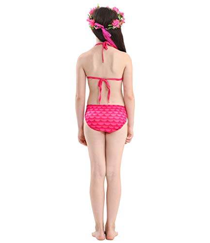 Le SSara 2018 Girls Colorful Mermaid Pattern Traje de baño 3 Piezas Bikini Establece Traje de baño para Cosplay Party (150, DH57)