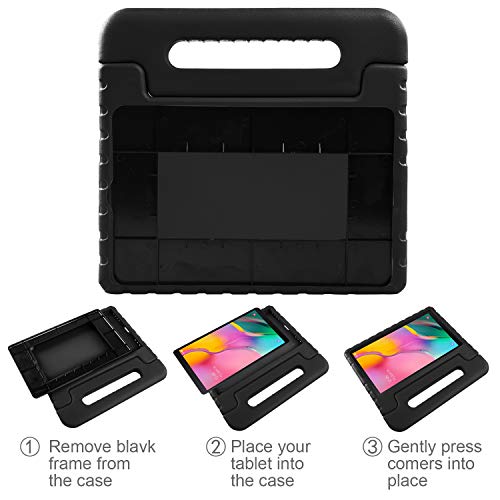 LEADSTAR Funda para Samsung Galaxy Tab A 10.1 2019, Ligero y Super Protective Antichoque EVA Estuche Protector Diseñar Especialmente Manija Caso con Soporte para los Niños, SM-T510 / T515 (Negro)