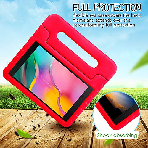 LEADSTAR Funda para Samsung Galaxy Tab A 8.0 2019, Ligero y Super Protective Antichoque EVA Estuche Protector Diseñar Especialmente Manija Caso con Soporte para los Niños, SM-T290 / T295 (Rojo)