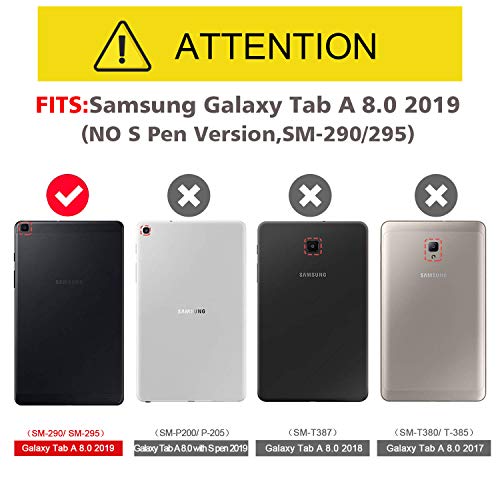 LEADSTAR Funda para Samsung Galaxy Tab A 8.0 2019, Ligero y Super Protective Antichoque EVA Estuche Protector Diseñar Especialmente Manija Caso con Soporte para los Niños, SM-T290 / T295 (Rojo)