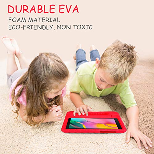 LEADSTAR Funda para Samsung Galaxy Tab A 8.0 2019, Ligero y Super Protective Antichoque EVA Estuche Protector Diseñar Especialmente Manija Caso con Soporte para los Niños, SM-T290 / T295 (Rojo)