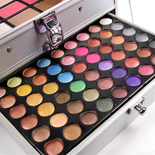 LEAMALLS 132 Colores Profesional Cosmético Maquillaje Paleta De Sombras paleta de sombra de ojos perlizada, Sombra de Ojos con Ceja Polvos Prensados, Polvo y Rubor Brillo labios Maquillaje De Ojos #N1