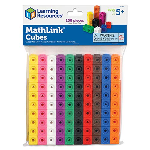 Learning Resources- Cubos Mathlink (Set de 100), Color (LER4285) , color, modelo surtido