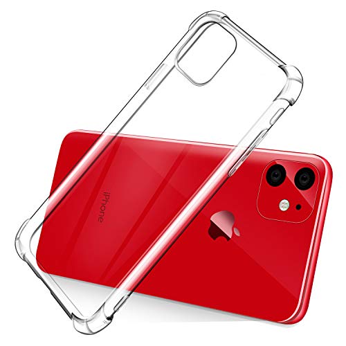Leathlux Funda iPhone 11 2019 + [2 Pack] Cristal Templado Protector de Pantalla, Ultra Fina Silicona Transparente TPU Carcasa Airbag Anti-Choque Anti-arañazos Cover iPhone 11 2019