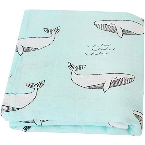 Lebze Muselina Manta Bebé -"Diente de Ballena" Bambú Algodón Bebé Chica o Baby Boy Mantas 120x120 cm Swaddle