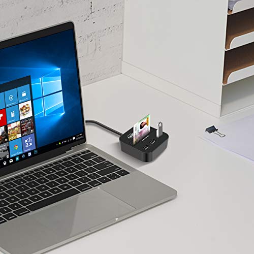 Lector de tarjetas inteligentes,USB HUB múltiples SD/Micro SD (TF)/MMC/ID/IC Lector de Tarjetas Chip Card 3 puertos Conecte el Mouse/Teclado/U Disco Compatible con Windows XP/Vista/Mac OS/Linux
