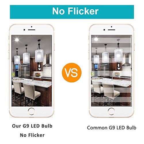 LED G9 Bombillas 2W Equivalente a 15W 20W 25W 28W Halógena Bombillas, Blanco frío 6000K, 300LM, CRI> 85, G9 Enchufe LED Lámpara, sin parpadeo, no regulable, CA 220-240V, paquete de 10
