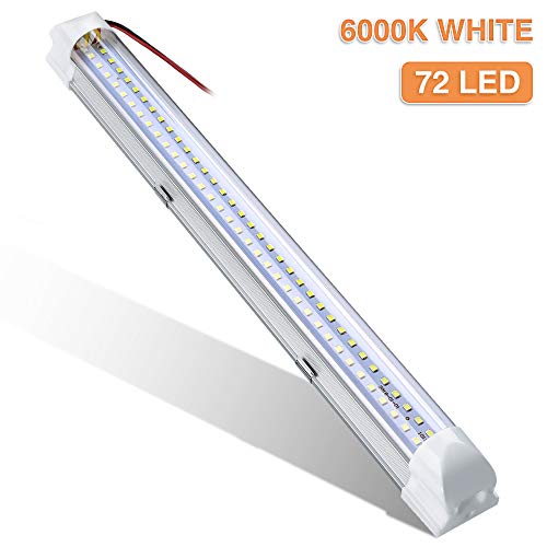 LED Interni Auto，AUDEW 72LEDs 12V 34.5cm Luci per Auto Interni Interruttore Striscia LED Decorazioni per Camper, Illuminazione Interna ,Plafoniera etc