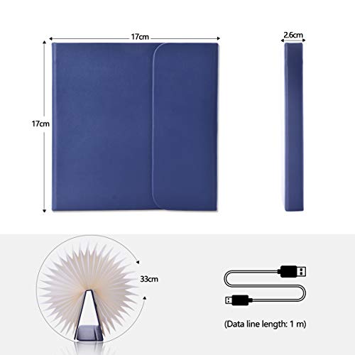 LED Lámpara de Libro Plegable Luces Lámpara Portatil de Libro Recargable 1800mAh USB Lámpara de Noche, Lámpara Decorativa de Mesa, EVILTO Lámpara Led de Escritorio - 7 Colores