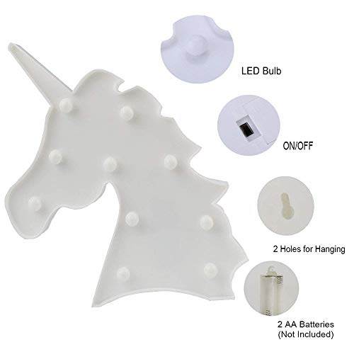 LED Unicornio Luces Nocturnas, LED Mood Light Lámparas de Escritorio, Blanca Cálida LED Lámpara de Mesa para Habitación de Bebé Decorativa Luz, Dormitorio y Decoración de la Pared (Unicornio Blanco)