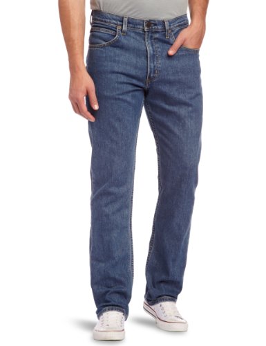 Lee Brooklyn Straight Jeans, Azul (Mid Stonewash), 36W / 32L para Hombre
