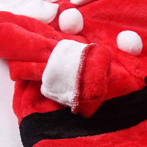 Lee Little Angel Navidad Franela Manga Larga Hermoso bebé niños Dress up Santa Traje de 3 Piezas Conjunto (1 Sombrero, 1 Chaqueta, 1 par de Pantalones) (90, Disfraces de Navidad)
