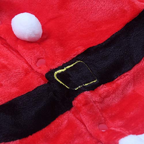 Lee Little Angel Navidad Franela Manga Larga Hermoso bebé niños Dress up Santa Traje de 3 Piezas Conjunto (1 Sombrero, 1 Chaqueta, 1 par de Pantalones) (95, Disfraces de Navidad)