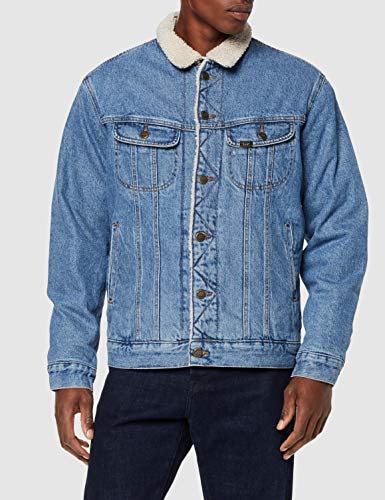 Lee Sherpa Jacket Chaqueta Vaquera, Azul (Light Stone Oy), Large para Hombre