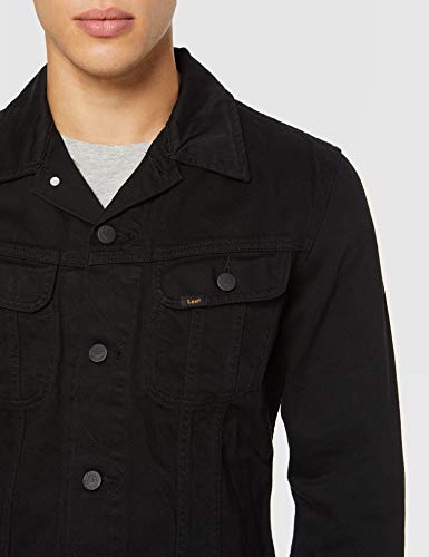 Lee Slim Rider Chaqueta de Mezclilla, Negro (Black Rinse 47), Small para Hombre