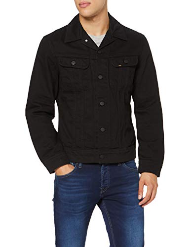 Lee Slim Rider Chaqueta de Mezclilla, Negro (Black Rinse 47), Small para Hombre