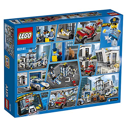 LEGO City - Comisaría de Policía, Set de Construcción Educativo para Niños y Niñas de 6 a 12 Años de Juguete de Policía con Helicóptero y Coches (60141)