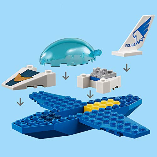 LEGO City Police - Policía Aérea: Jet Patrulla, Set de Construcción Creativo de Avión de Juguete para Recrear Aventuras (60206)