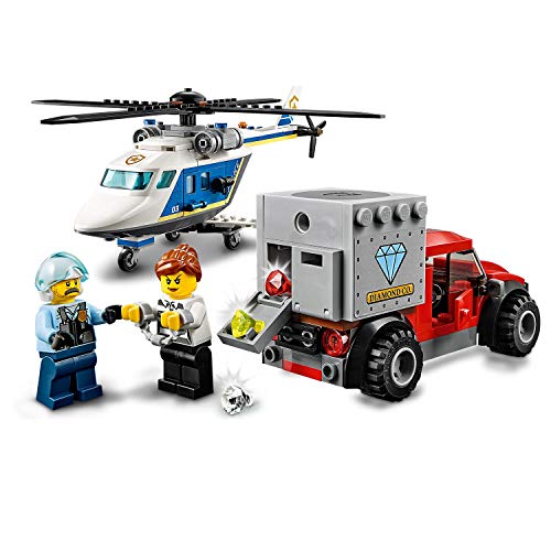 LEGO City Police - Policía: Persecución en Helicóptero, Juguete de Construcción a Partir de 5 Años, Contiene un Imán para Atrapar Objetos Magnéticos, un Camión de Fuga y una Moto (60243)