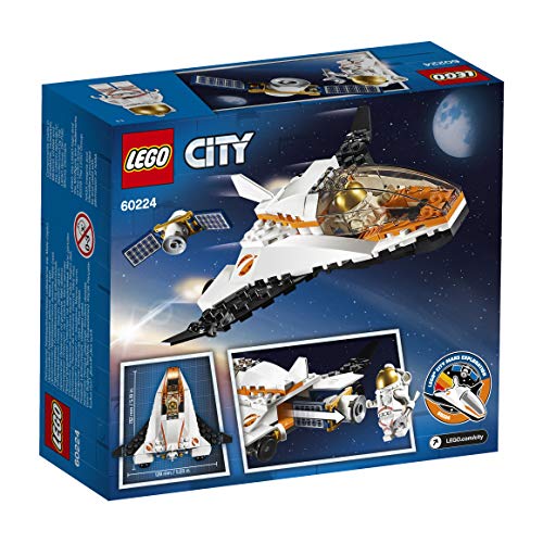 LEGO City Space Port - Misión: Reparar el Satélite, set de Construcción Inspirado en la NASA con Mini Lanzadera Espacial de Juguete, Serie Expedición a Marte (60224)