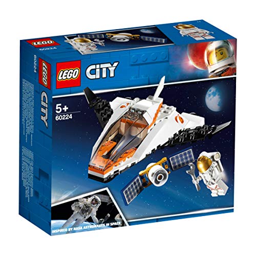 LEGO City Space Port - Misión: Reparar el Satélite, set de Construcción Inspirado en la NASA con Mini Lanzadera Espacial de Juguete, Serie Expedición a Marte (60224)