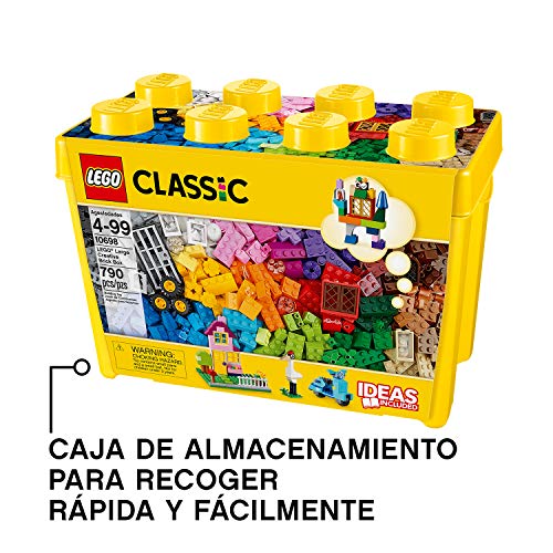 LEGO Classic - Caja de ladrillos creativos grande, Set de Construcción con ladrillos de colores, Juguete Creativo y divertido a partir de 4 años, incluye separador de piezas (10698)