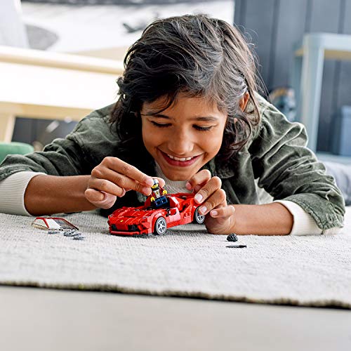 LEGO Speed Champions - Ferrari F8 Tributo, Set de Construcción de Coche de Carreras de Juguete, Incluye Minifigura del Conductor del Deportivo (76895)