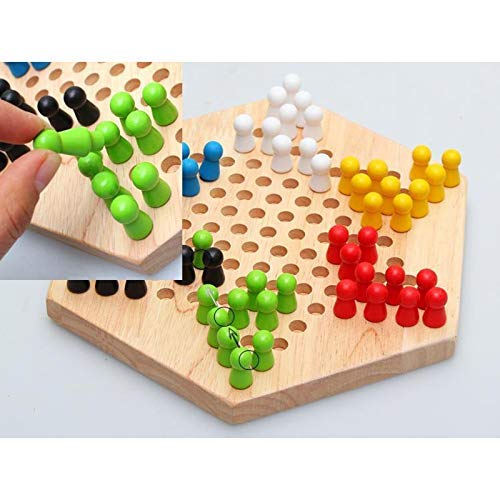 Leilims Halma Madera China del Inspector Juego Determinado del niño del Partido del hogar de los niños del Juego de Mesa clásico de ajedrez Chino Estrategia Matices Backgammon