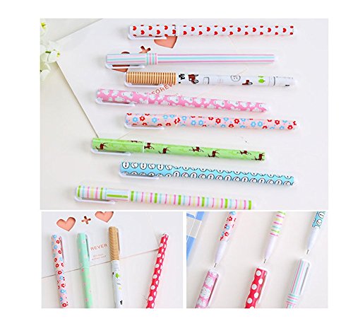 Leisial 10 Unidades Bolígrafos de Tinta Gel de Creativas Lindo Kawaii Papelería Subrayadores de Colores Multicolor (#1)